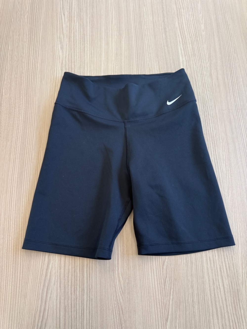 Nike Women's Black Mid-Rise Bike Shorts with Swoosh